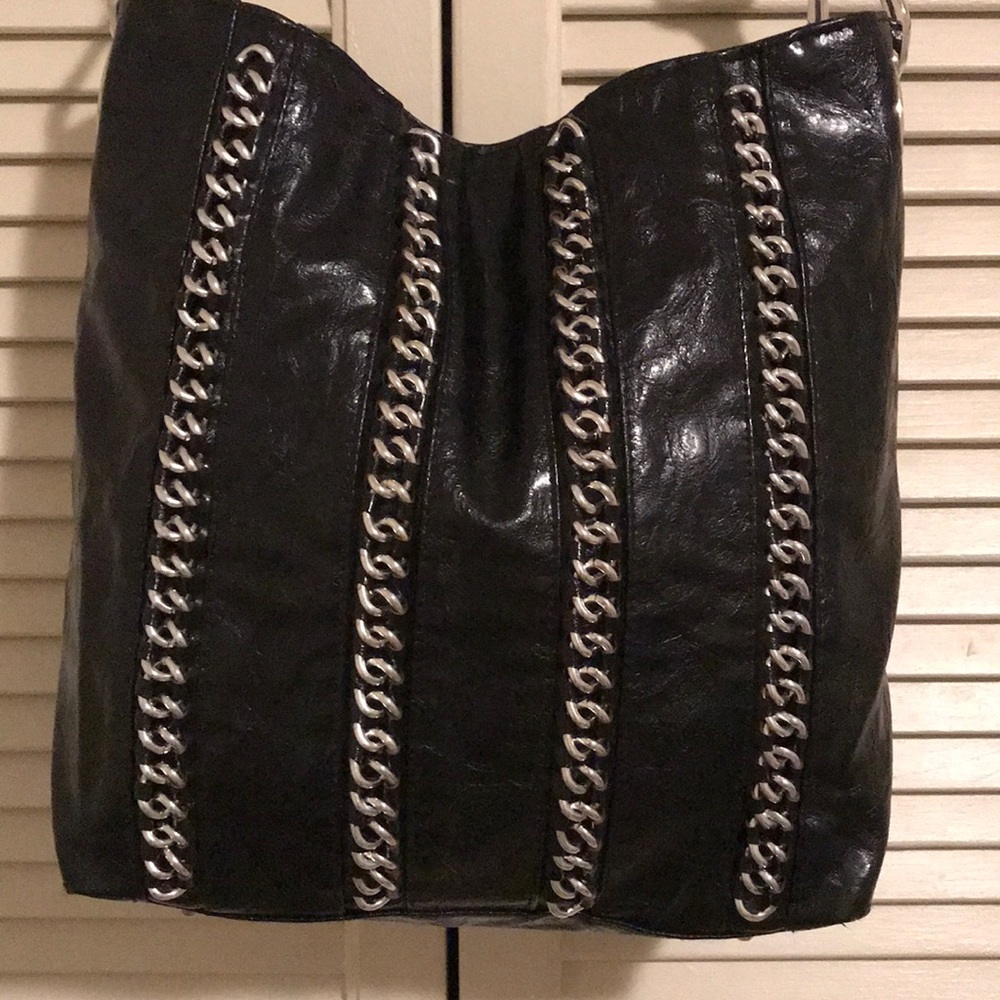 Braciano Black Faux Leather with silver hardware. - Picture 3 of 12